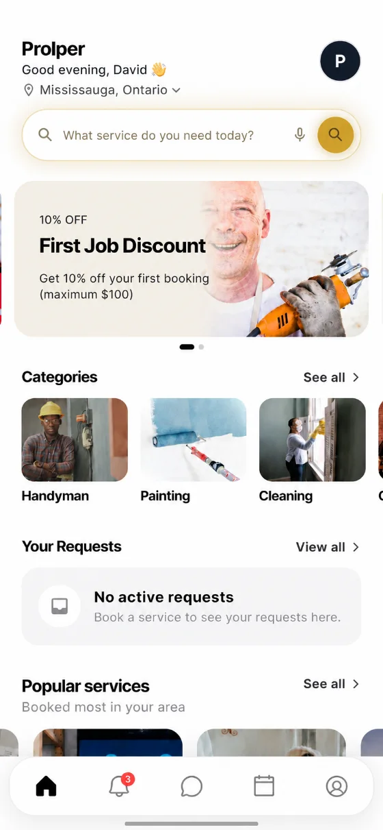 The Prolper customer app